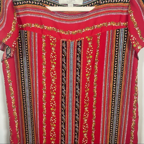 LOFT red patterned blouse - Picture 2 of 8